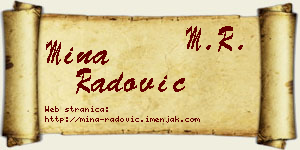 Mina Radović vizit kartica